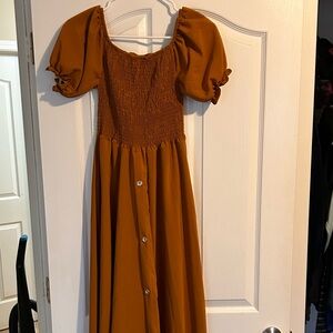 Elegant Mustard Maxi Dress